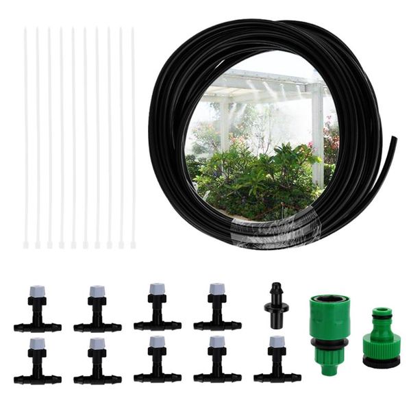 

outdoor garden misting cooling system 10 plastic mist nozzle sprinkler 10m hose garden lawn water micro irrigation pipe