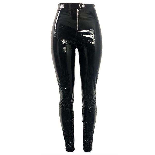 

women's pants & capris women pu leather zipper winter velvet push up trousers high waist pencil pant skinny pantalon femme, Black;white