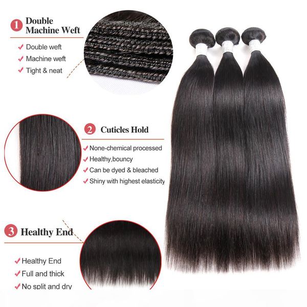 

grade 8a products malaysian peruvian brazilian virgin hair straight brazilian straight human hair bundles mink brazilian hair weave bundles, Black