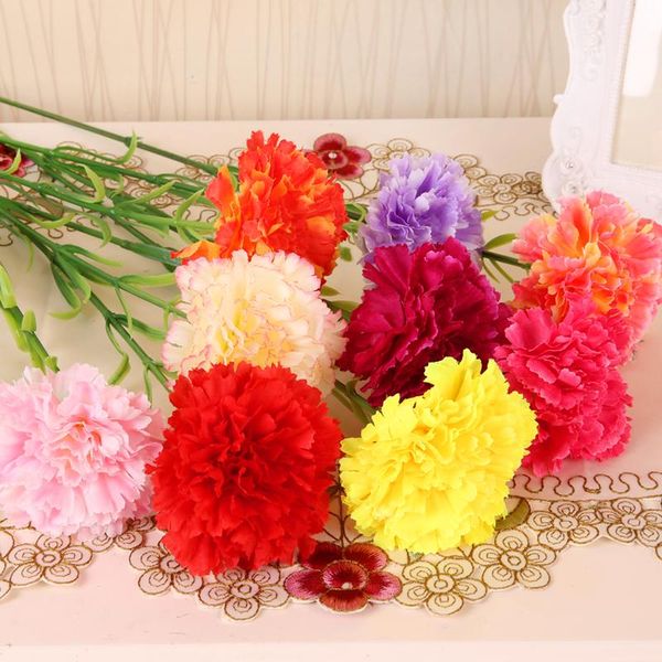 

nuonuowell 20pcs-pack artificial silk carnations flower bridal party wedding decor home holiday mother's day gift