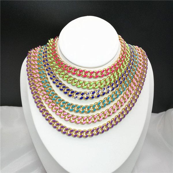 

5pcs/lot 12color oil drop chain necklace women choker fashion jewelry, Silver