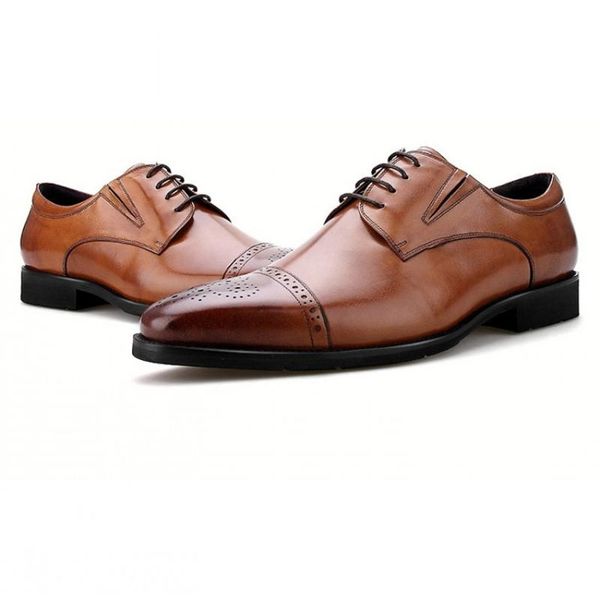 

dress shoes good ventilation layer pig skin insole full grain cowhide upper leather square toe men, Black