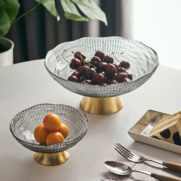 

modern decoration fruit bowl glass fruit plate metal floor snack dessert plate living room home decor accessories gifts