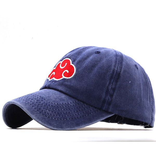 

ball cap wash hat anime red cloud embroidered soft baseball, Blue;gray
