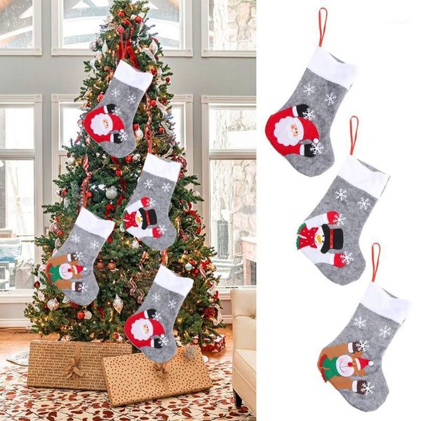 

christmas decorations xmas tree decoration santa snowman hanging candy gift bag socks stockings led light up