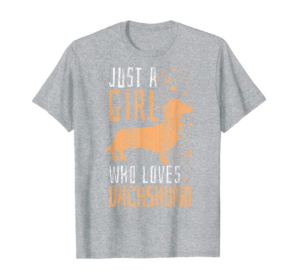 

vintage dachshund for girls just a girl who loves wiener t-shirt, White;black