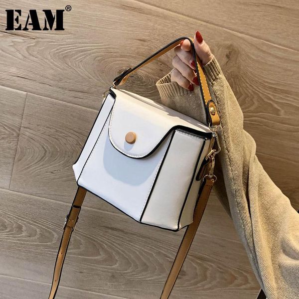 

cross body [eam] women spring qiality pu leather flap handbag personality all-match crossbody shoulder bag fashion tide 2021 18a2061