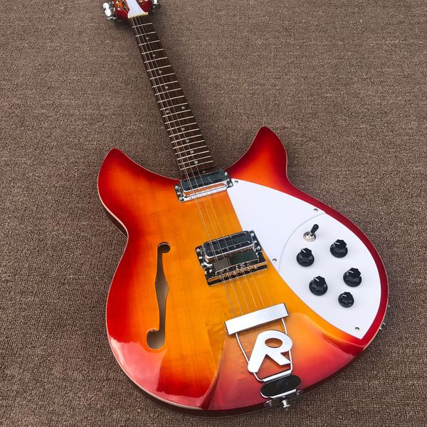 12-saitige E-Gitarre mit F-Loch, rote Farbe, Palisander, koreanischer Tonabnehmer, professionelle Leistung