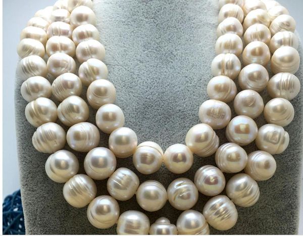 

new classic 11-12mm south sea baroque white pearl necklace 48, Silver