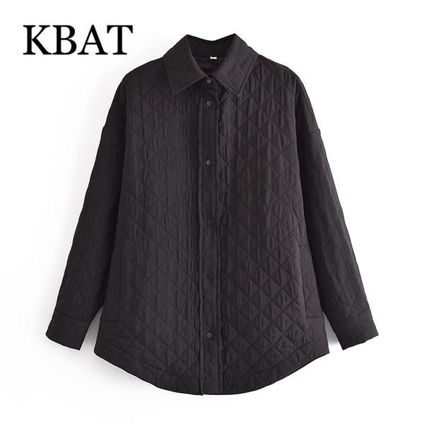 

women's wool & blends kbat 2021 fashion autumn women black oversize thin long parkas cotton jacket sleeve female padded overcoat