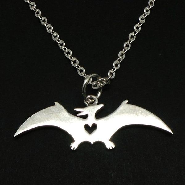 

pendant necklaces pterodactyl dinosaur dinosaurios necklace gift for lover jewelry drop ylq7832, Silver