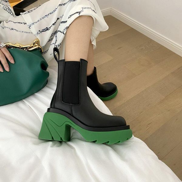 

boots 2021 arrival fashion women genuine leather ankle autumn winter mixed colors casual ladies shoes, Black