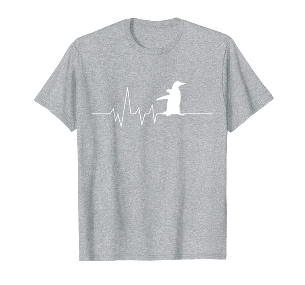 

penguin heartbeat funny rhythm ekg animal lover gift t-shirt, White;black
