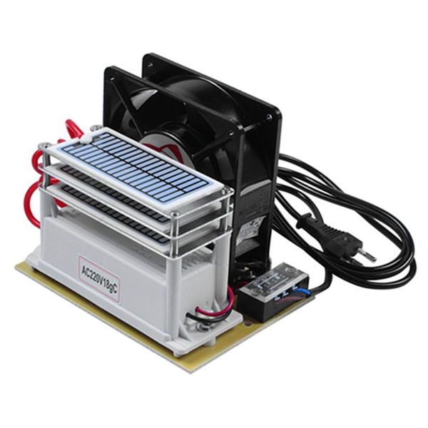 

ozone o3 generator air water purifier 3 layers moisture proof with fan ozonizer treatment ozone machine-18g/h,eu plug