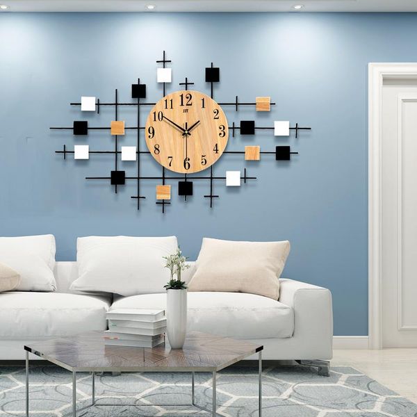 

nordic wall clock modern design home decor wall watch living room and bedroom silent clock creative wood clocks