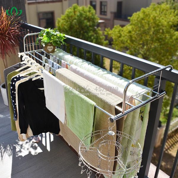 

hangers & racks portable foldable stainless steel window small drying rack hanging balcony towel quilt stand
