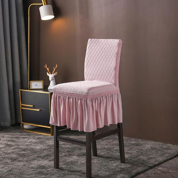 

chair covers 4pcs solid color stretch cover elastic ruffle universal protection wedding el christmas decoration