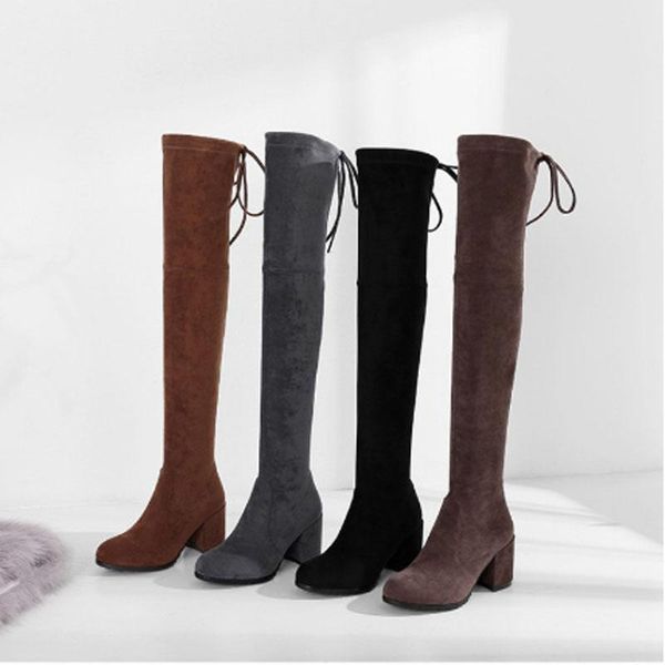 

boots women's boots, snow 's motorcycle elastic and high boot, Black