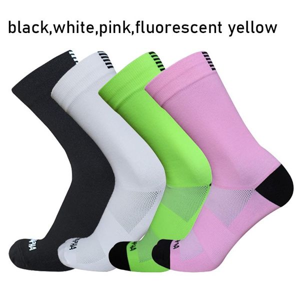

sports socks 4pairs/set pro road cycling men women breathable bicycle outdoor racing bike, Black