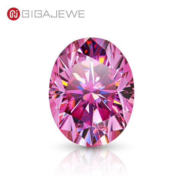 Gigajewe cor rosa cor oval vvs1 moissanite diamond 5x7mm-10x14mm para fazer jóias