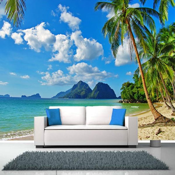 

wallpapers drop custom po wall paper 3d beach scenery large mural wallpaper bedroom background covering