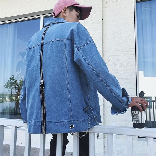 

men's jackets casual turn-down collar men jacket slim zippers oversized short and coats thin clothes 2021 streetwear, Black;brown