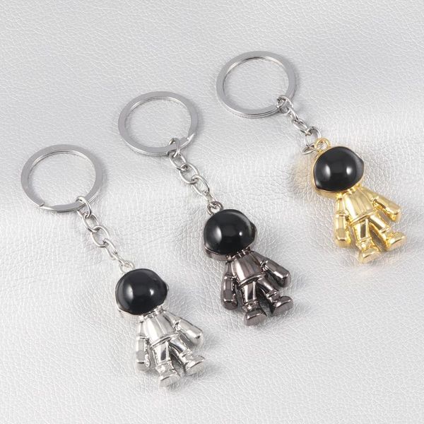 

keychains creative space robot car keychain 3d figure men and women interior accessoriy, Silver