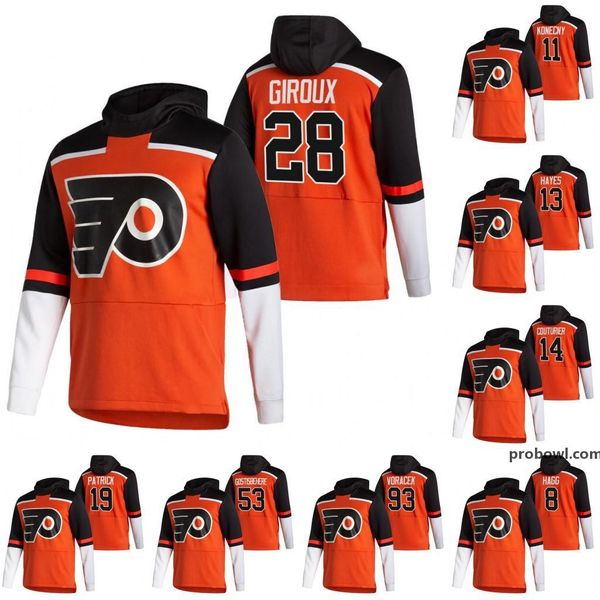 

philadelphia flyers 2021 reverse retro claude giroux kevin hayes carter har oskar lindblom jakub voracek shayne gostisbehere hoodie, Black;red