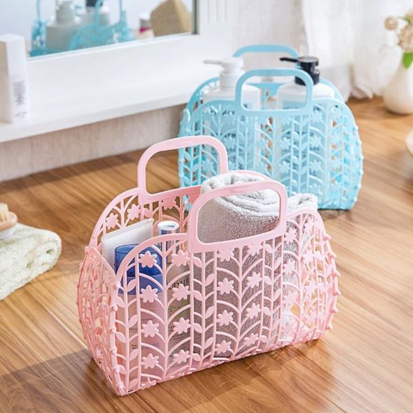 

storage baskets folding detachable portable shower basket plastic for home bathroom hollow out wash box organization