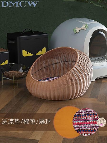 

cat beds & furniture cage rattan nest diagonal mouth creative round bag all-purpose supplies easy to clean