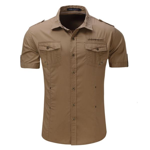 

new 2021 summer denim casual male shirts short army cargo sleeve covg, White;black
