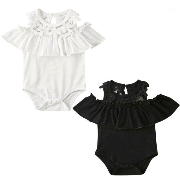 

baby girl fashion lace ruffled bodysuits summer clothes 0-18m infant toddler born solid sleeveless jumpsuit bodysuit outfit rompers, Blue
