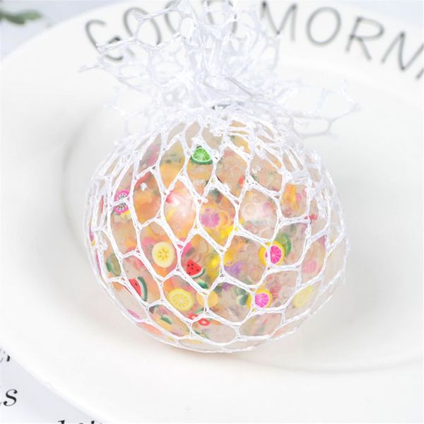 

40JC 6cm Funny Fruit Slice Anti-Stress Squishy Ball Grape Squeeze Mood Autism Kids&Adult Play Vent Toys For Gift