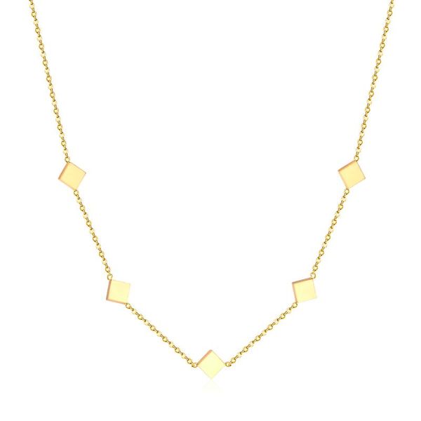 

pendant necklaces luxukisskids square stainless steel link chains necklace for women choker collars accessories christmas party gift, Silver
