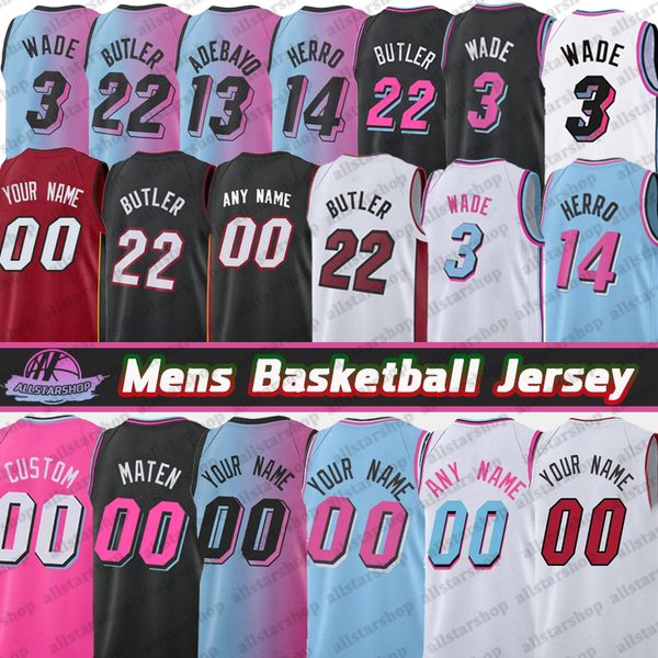 

costom 2021 tyler 14 herro duncan 55 robinson bam 13 adebayo basketball jersey kendrick 25 nunn avery 11 bradley udonis 40 haslem precious 5, Black;red