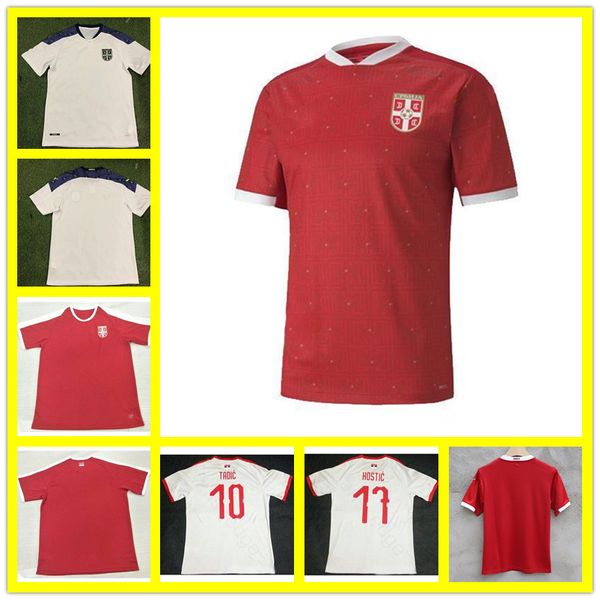 

2020 serbia men soccer jerseys national team ivanovic a.mitrovic home red away white football shirt short sleeve uniforms, Black;yellow