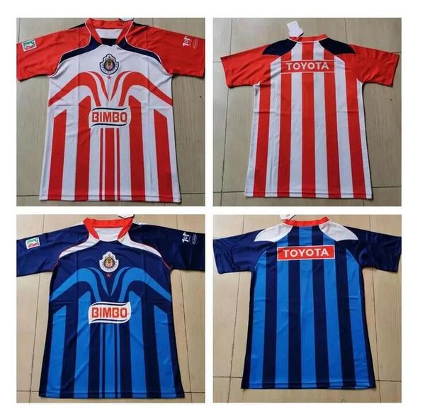 

retro 2006 2007 chivas guadalajara soccer jerseys 06 07 vintage classic football shirts antique collection uniforms home red away blue, Black;yellow