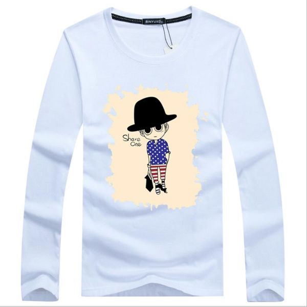 

men's t-shirts nice spring and autumn long-sleeved t-shirt round neck shirt bottoming large size, White;black