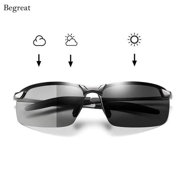 

sunglasses begreat pochromic men polarized driving chameleon glasses male change color sun day night vision, White;black