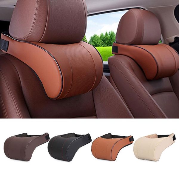 

seat cushions pu leather car pillow memory foam neck rest headrest cushion pad guard