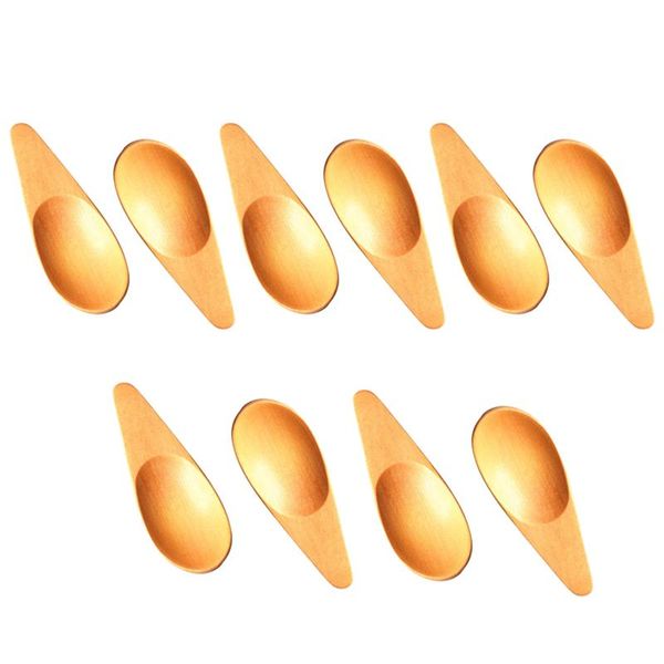 

spoons 10pcs/pack tea leaves wooden scoop candy ice cream condiment salt spoon mini with short handle portable home kitchen