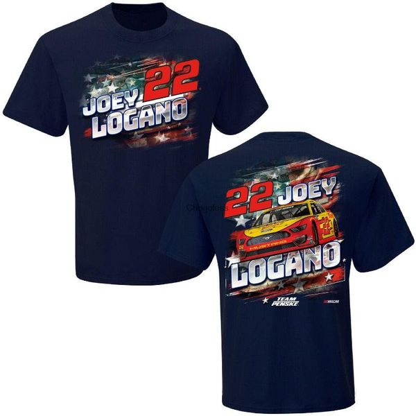 

men's t-shirts kinhevao joey logano 2021 checkered flag sports 22 patriotic tee gifts for holidays frien(1), White;black