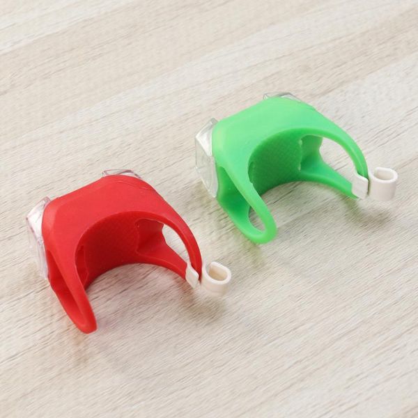 

bike lights 2pcs cycling silicone head front rear wheel safety light lamp set bright waterproof accessories (red+green)