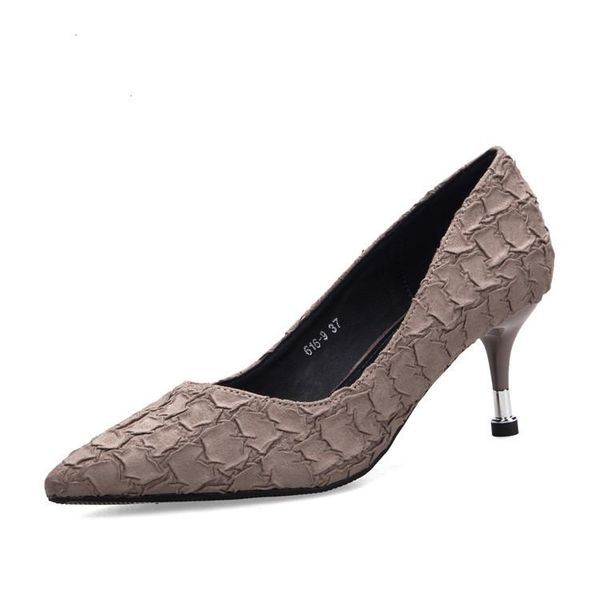 

2021 new arrival women pumps high heels thin heels wedding shoes brown shoes snake flower, Black
