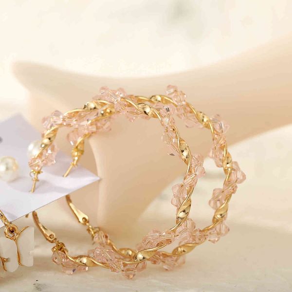 

aaa designer jewelry simple bohemian style earrings butterfly powder crystal earring set, Golden;silver