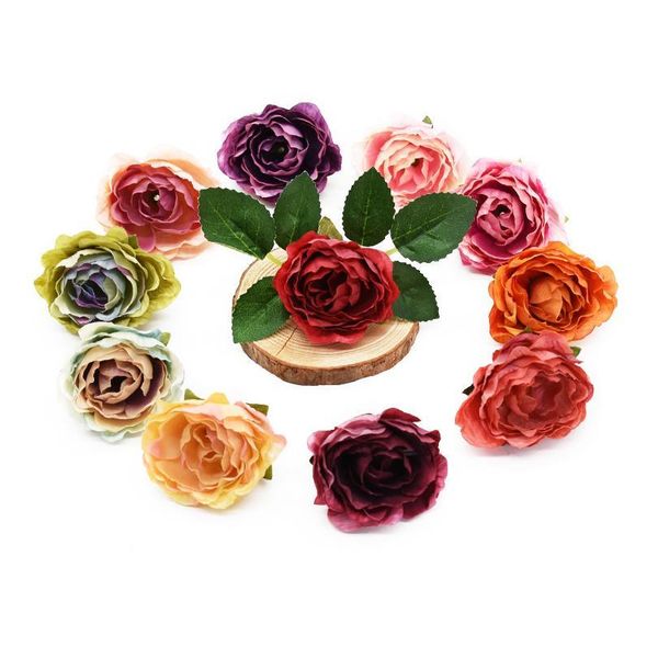 

300 pcs silk peonies heads christmas decorations for home scrapbooking decorative flowers wreaths gifts headwear wedding jllhpg