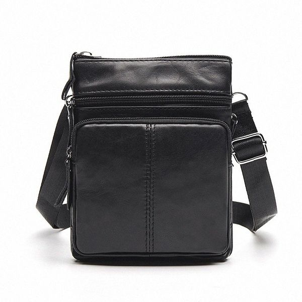 

men crossbody handbag vintage leather briefcase male handbag business travel messenger shoulder bags male zipper briefcases v4nn#