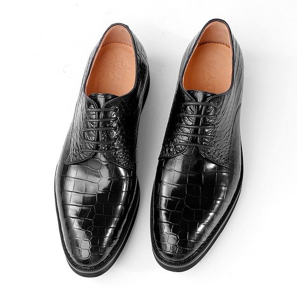 Vestido sapatos crocodilo formal de couro genuíno negócio casual tendência outono e inverno designer italiano de alta qualidade homens para