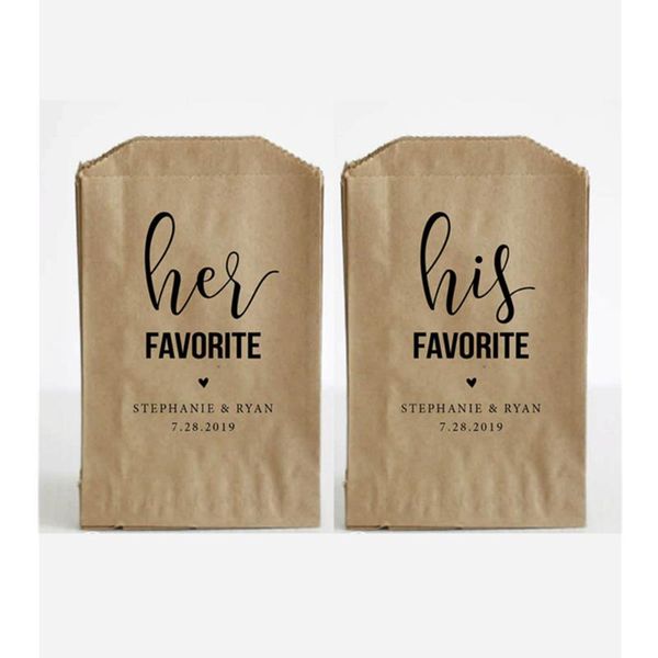 

gift wrap his favorite her favor bags custom wedding bag personalized treat