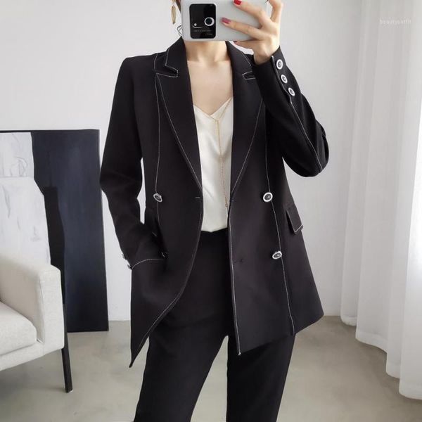 

women's suits & blazers arrival women plus big size 5xl pant suit professional temperament fashion belt comfortable quality, White;black